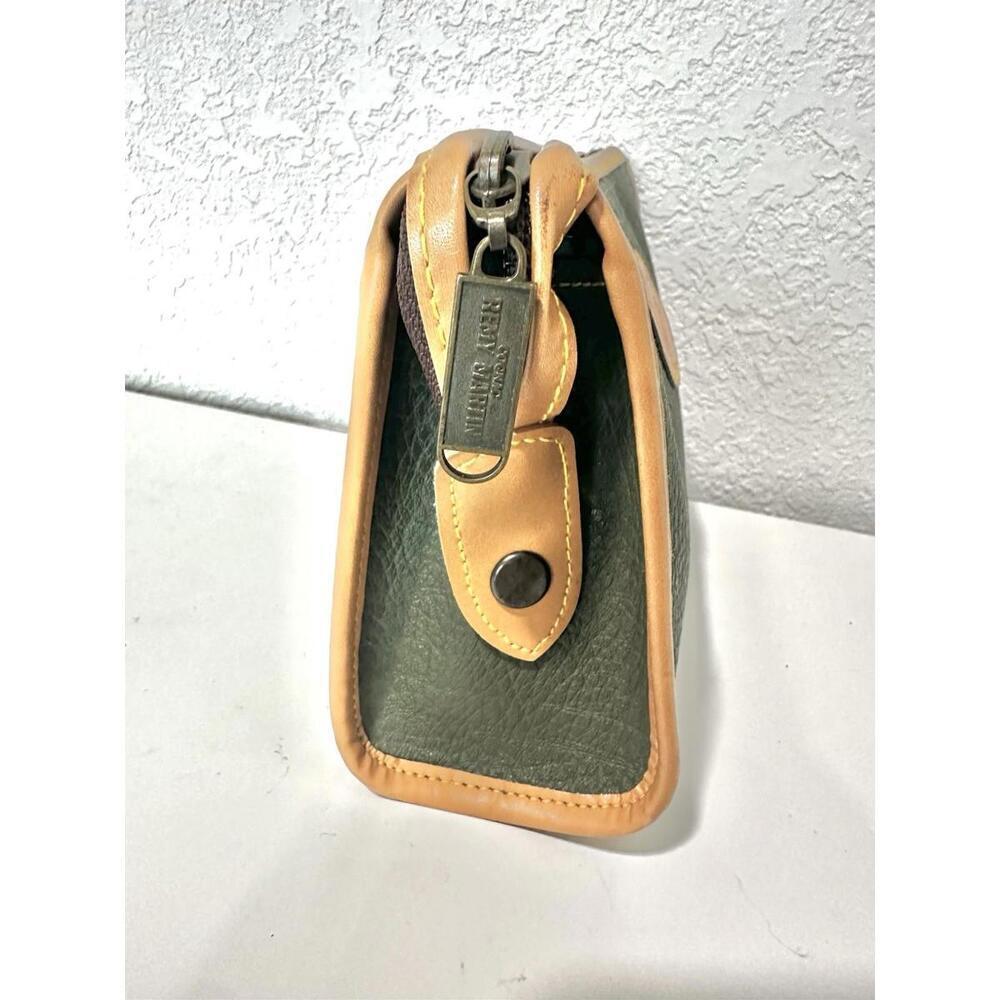 Remy Martin Cognac Green and Brown Leather Zip Up Small Bag - Picture 10 of 10